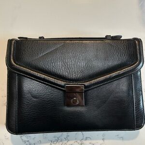 Unisex Leather Mini Briefcase EUC
